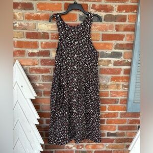 Handmade Casual Button Down Dress Butterflies Floral